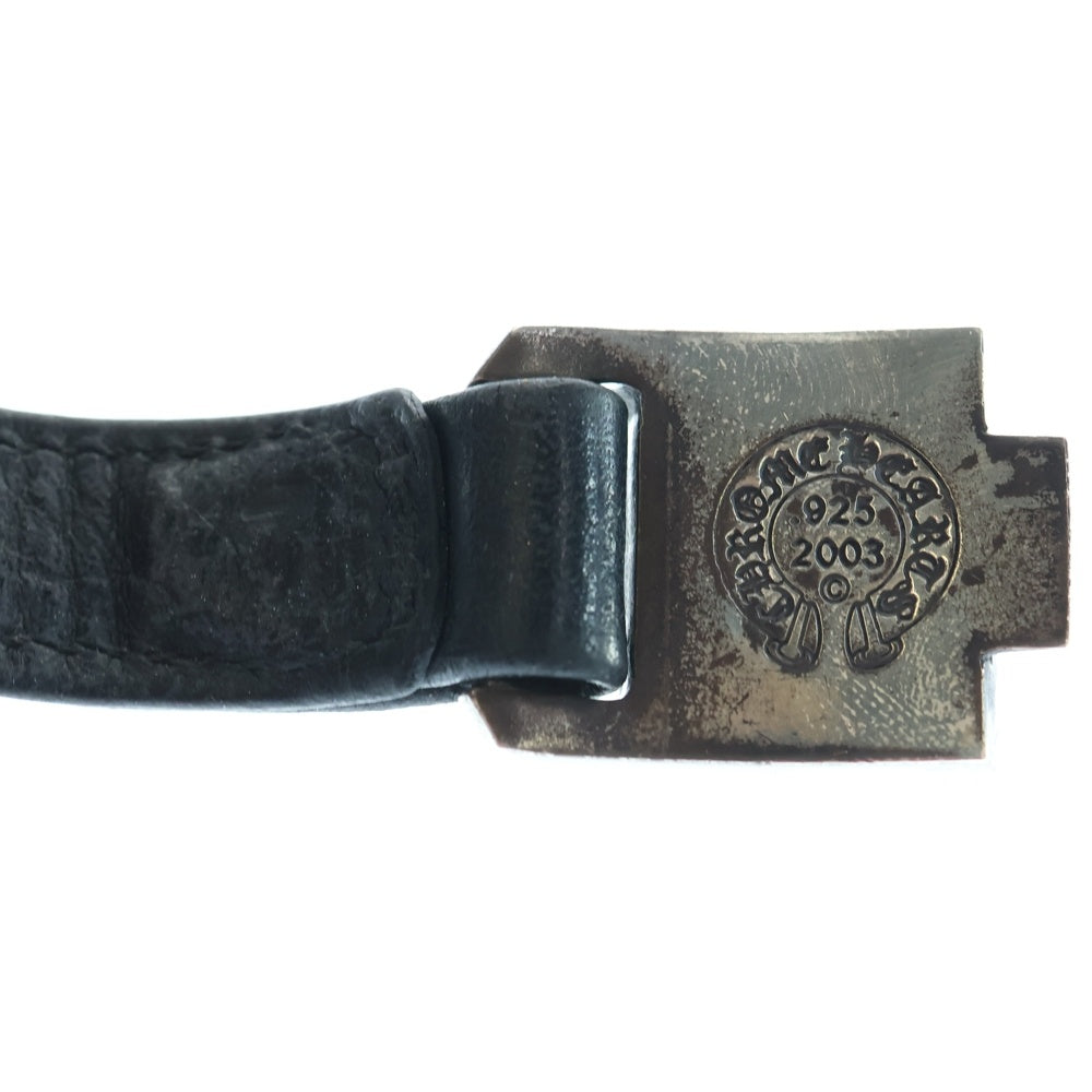 CHROME HEARTS(クロムハーツ) HARNESS CLASP ハーネスクラスプ レザーブレスレット ブラック/シルバー