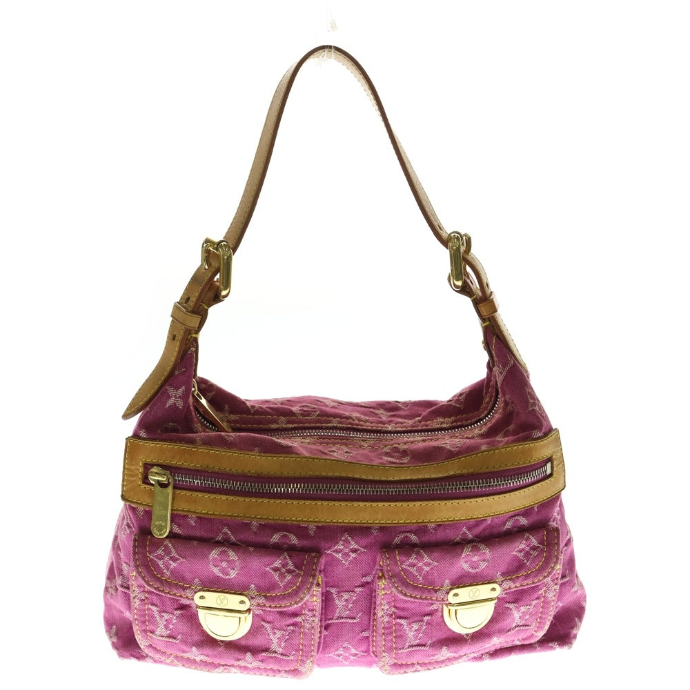 LOUIS VUITTON(ルイヴィトン) モノグラムデニム バギーPM フューシャ レザー切替キャンバスハンドバッグ ワンショルダーバッグ ピンク レディース M95212