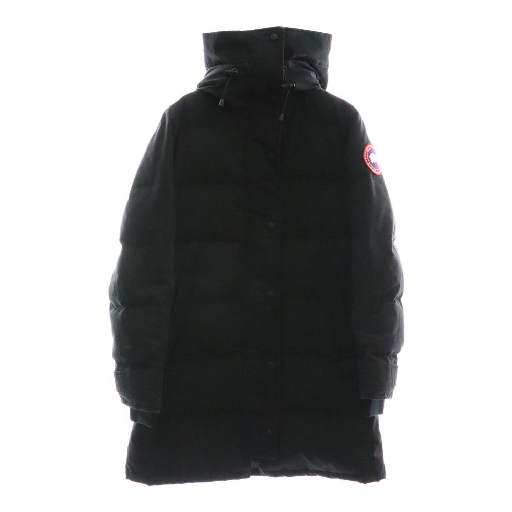 CANADA GOOSE(カナダグース) SHELBURNE PARKA シェルバーン パーカー ワッペンロゴ フーデッド ダウン ロング ジャケット コート ブラック レディース 3802LA