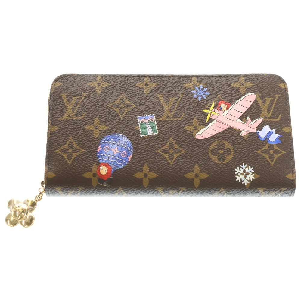 LOUIS VUITTON(ルイヴィトン) ヴィヴィエンヌ ウィンター トラベル ジッピーウォレット モノグラム PVC LVクリスマス アニメーション ロングウォレット 長財布 ゴールド金具 ブラウン M26256