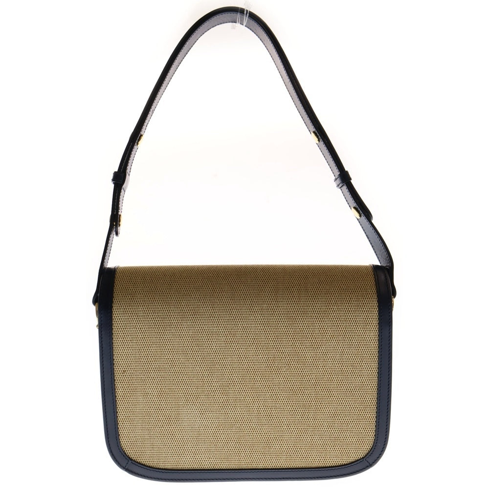 GUCCI(グッチ) GGスプリーム ホースビット ショルダーバッグ ベージュ×ネイビー PVC×レザー 602204