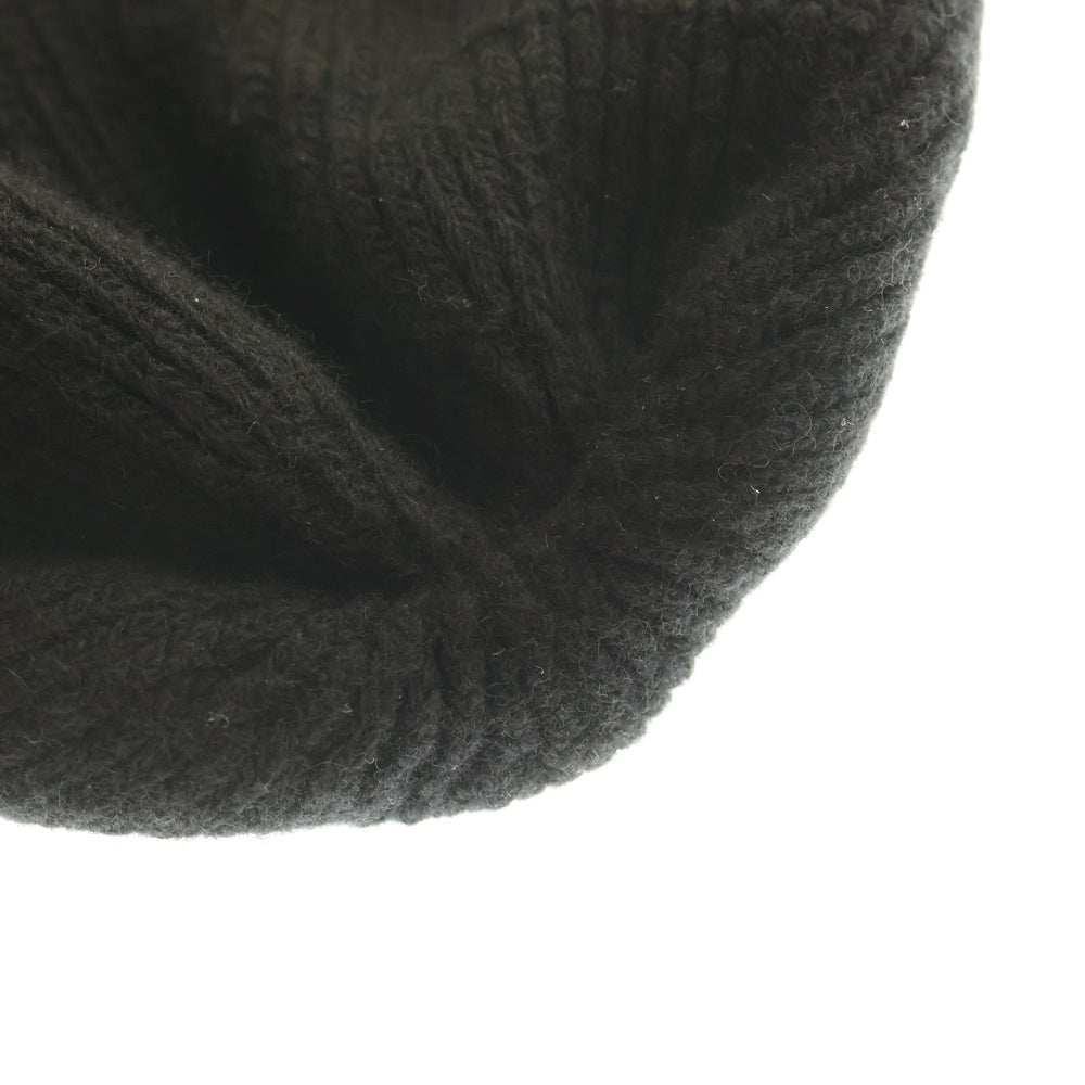 PRADA(プラダ) トライアングルロゴ ビーニー ニット帽 ブラック