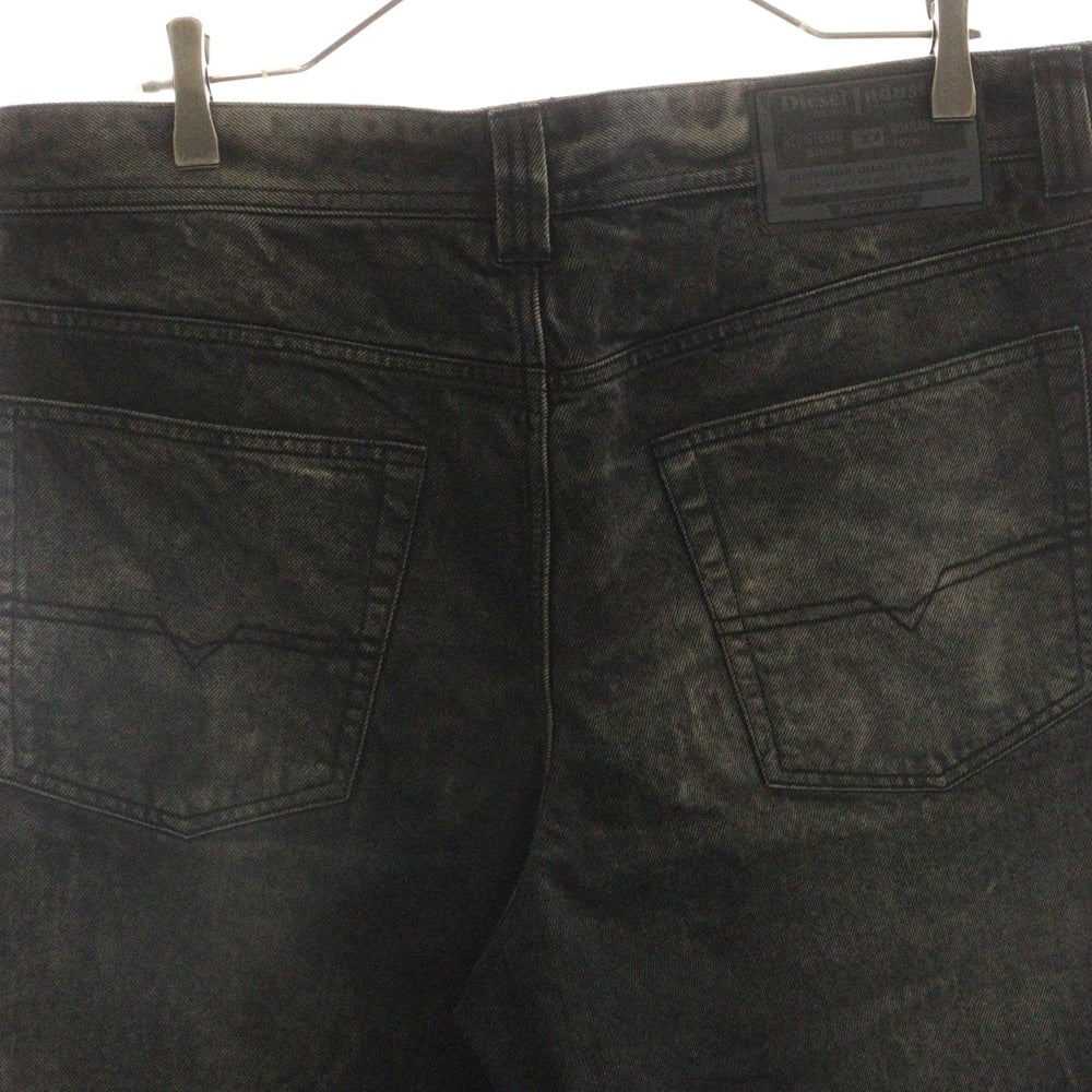 DIESEL(ディーゼル) P-HANS 5-Pocket Pants With Layered Leg ダメージ加工 レイヤードレッグ ワイド ストレートデニムパンツ ジーンズ ブラック/ブラウン A14121
