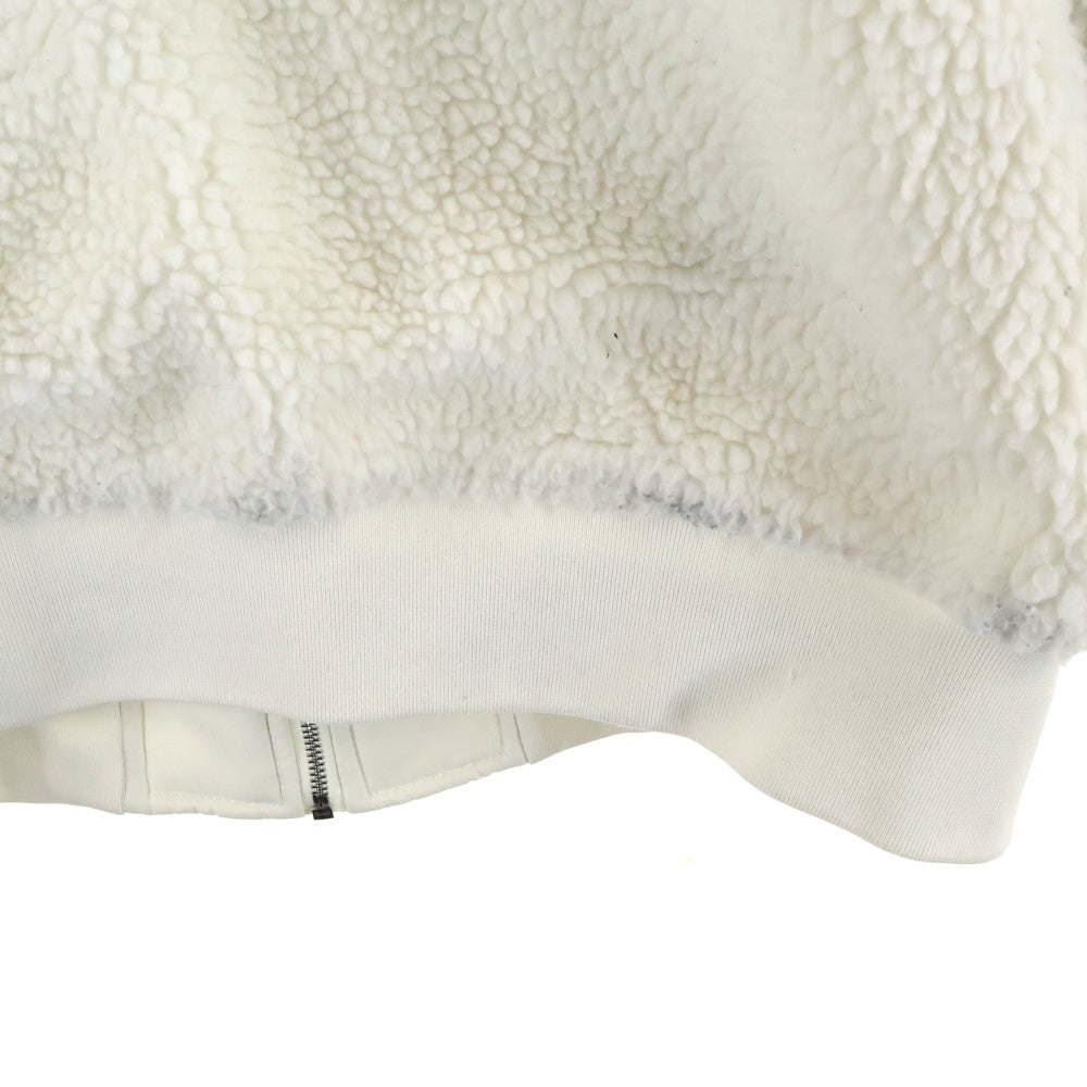 Calvin Klein Jeans(カルバンクラインジーンズ) ラバー ワッペンロゴ リバーシブル ナイロン ボア ジップアップ フライト ボンバージャケット ブルゾン ホワイト J3241123