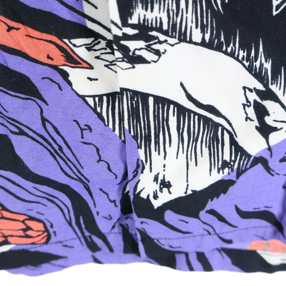 WACKO MARIA(ワコマリア) 21SS HAWAIIAN SHIRT S/S ホラー ゾンビ 総柄プリント レーヨン オープンカラー ハワイアン アロハ 半袖シャツ パープル