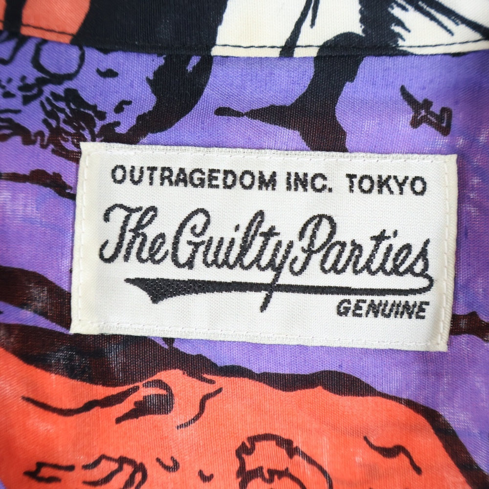 WACKO MARIA(ワコマリア) 21SS HAWAIIAN SHIRT S/S ホラー ゾンビ 総柄プリント レーヨン オープンカラー ハワイアン アロハ 半袖シャツ パープル