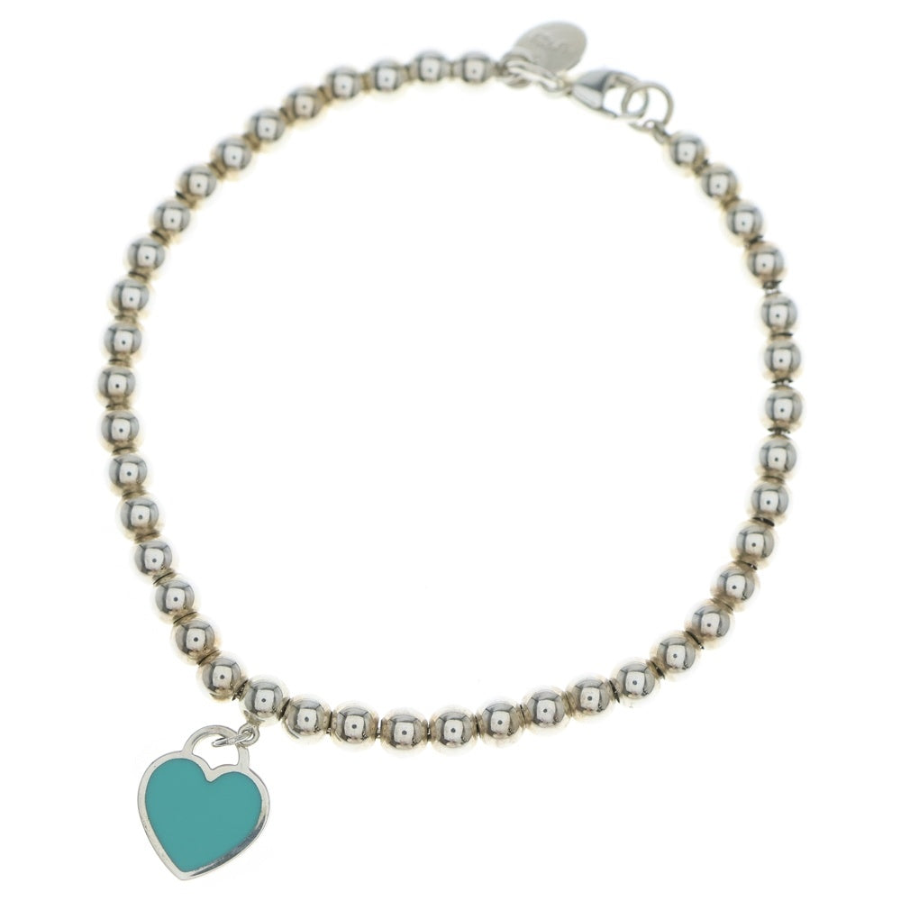 TIFFANY & Co.(ティファニー) リターントゥティファニー ハート ビーズ ブレスレット シルバー×ブルー Ag925