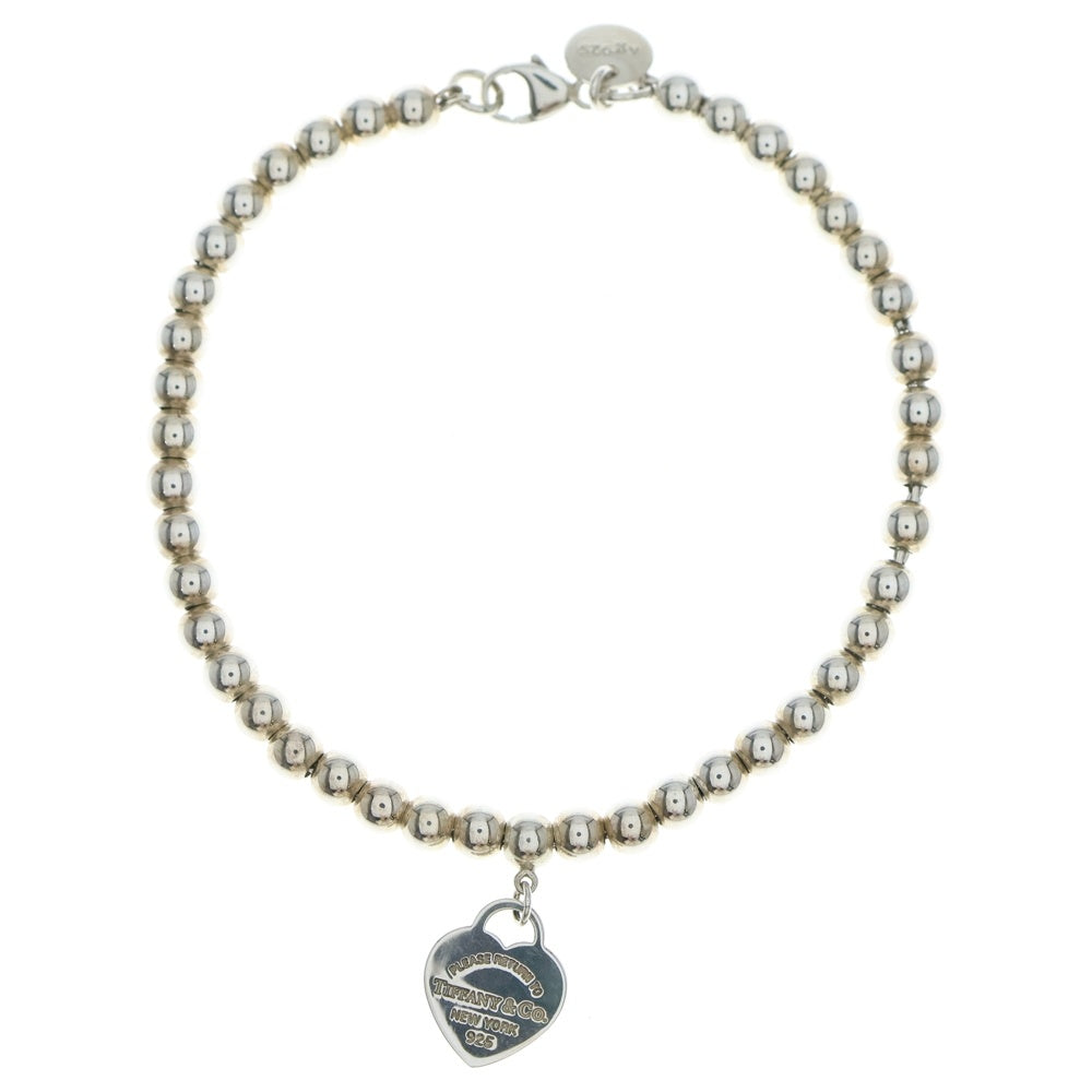 TIFFANY & Co.(ティファニー) リターントゥティファニー ハート ビーズ ブレスレット シルバー×ブルー Ag925