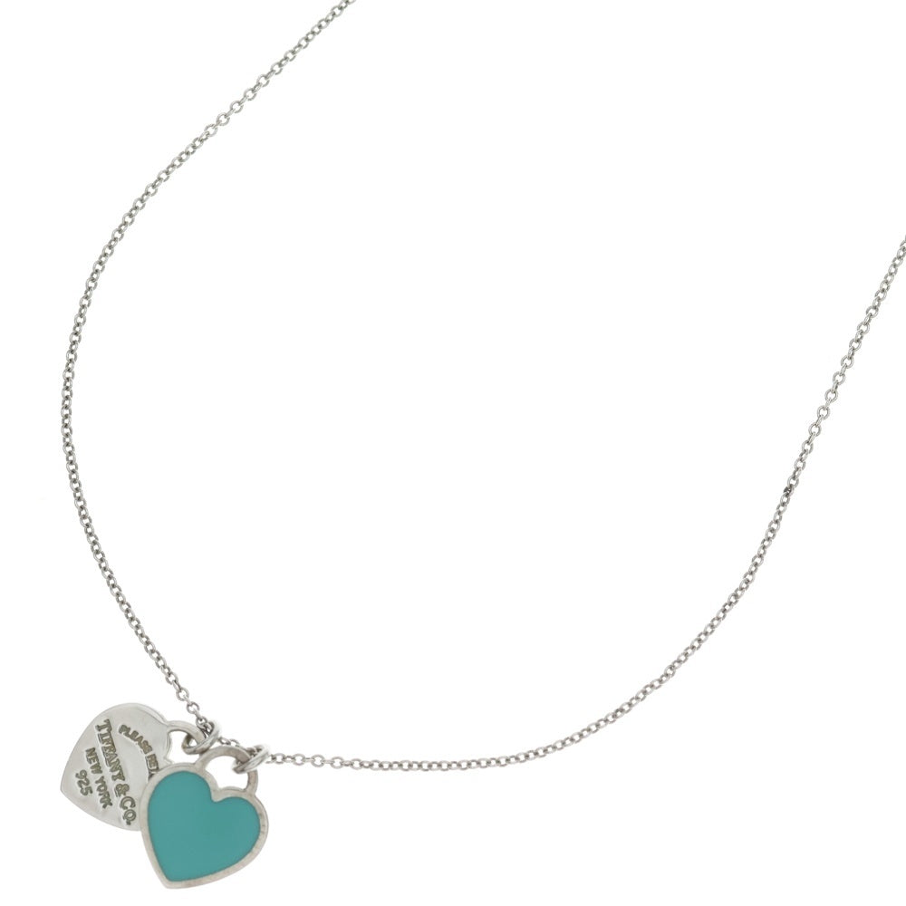 TIFFANY & Co.(ティファニー) リターントゥティファニー ハート ネックレス ペンダント チェーン シルバー×ブルー Ag925