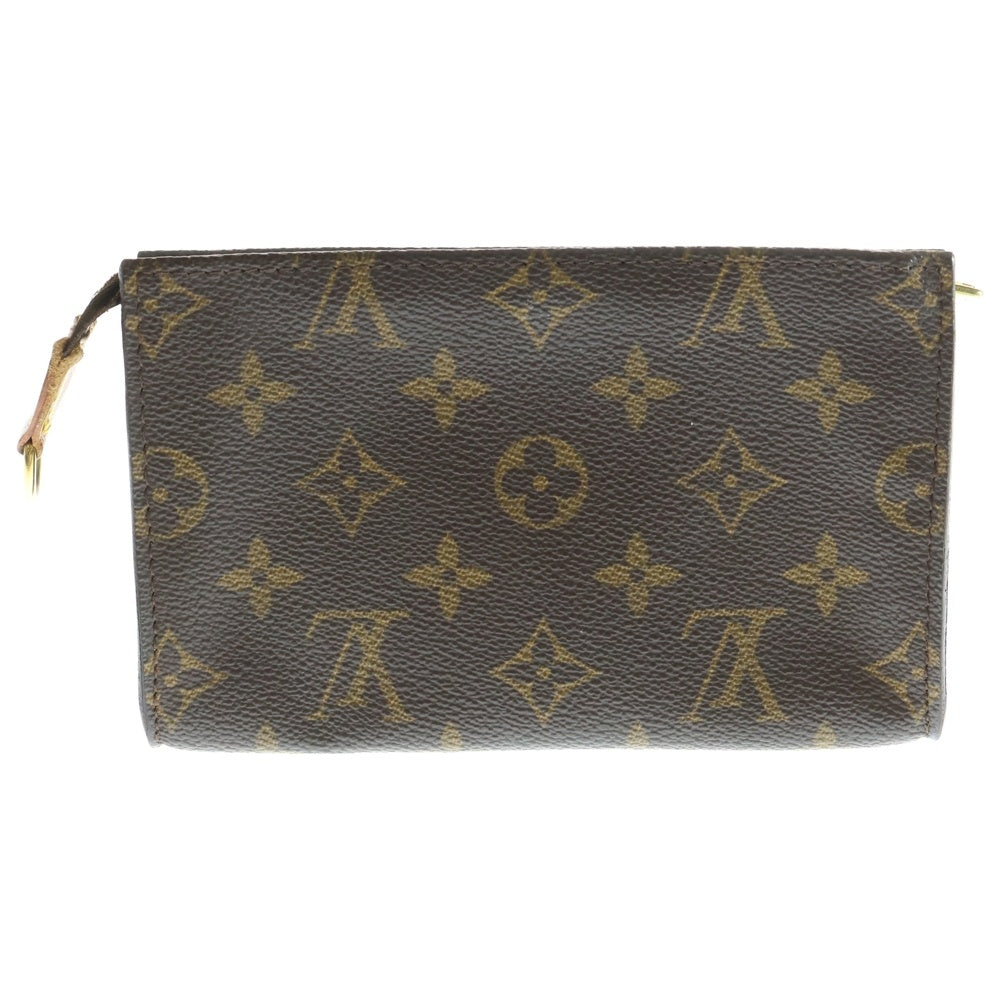 LOUIS VUITTON(ルイヴィトン) モノグラム バスケット ポーチ ケース 小物入れ ブラウン レザー×PVC AR1928 ゴールド金具