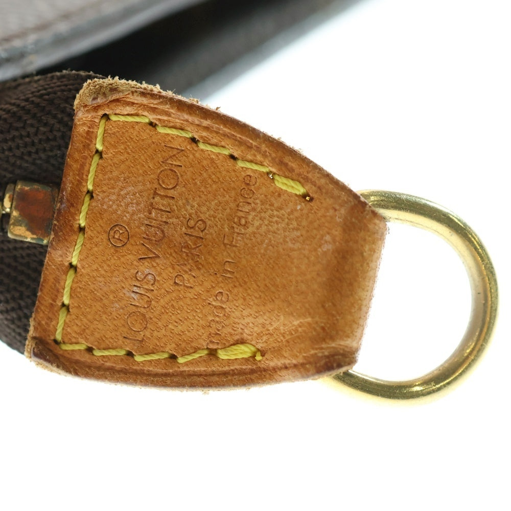 LOUIS VUITTON(ルイヴィトン) モノグラム バスケット ポーチ ケース 小物入れ ブラウン レザー×PVC AR1928 ゴールド金具