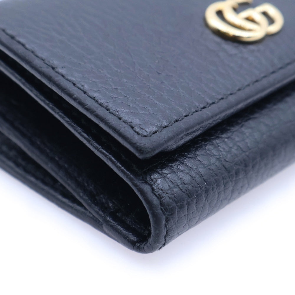 GUCCI(グッチ) GGマーモント 3つ折り財布 コンパクトウォレット コインケース ブラック レザー 644407 ゴールド金具
