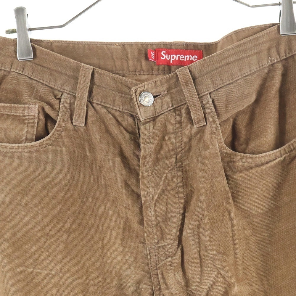 SUPREME(シュプリーム) レザーパッチ ベロア ベルベット ボタンフライ