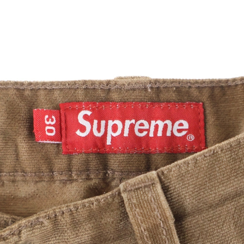 SUPREME(シュプリーム) レザーパッチ ベロア ベルベット ボタンフライ