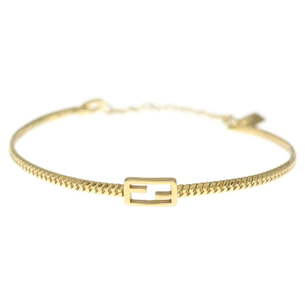 FENDI(フェンディ) FFロゴ バゲット チェーンブレスレット ゴールド
