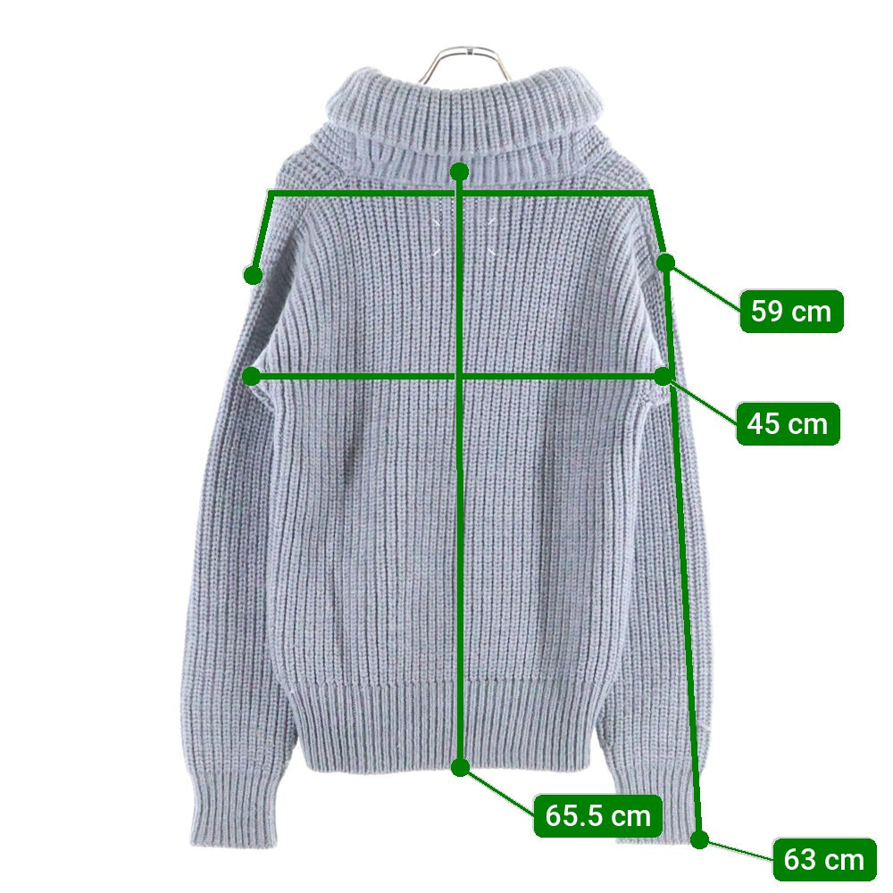 Martin Margiela(マルタンマルジェラ) 05AW ここのえタグ ウール ショールカラー プルオーバー 長袖ニット セーター グレー 30 YM070 61334