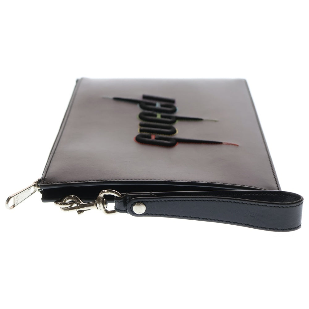 GUCCI(グッチ) ブレードエンブロイダリー クラッチバッグ セカンドバッグ ブラック レザー 597678 シルバー金具