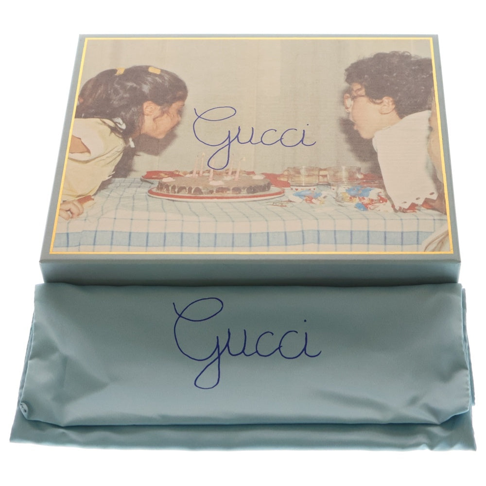 GUCCI(グッチ) ブレードエンブロイダリー クラッチバッグ セカンドバッグ ブラック レザー 597678 シルバー金具