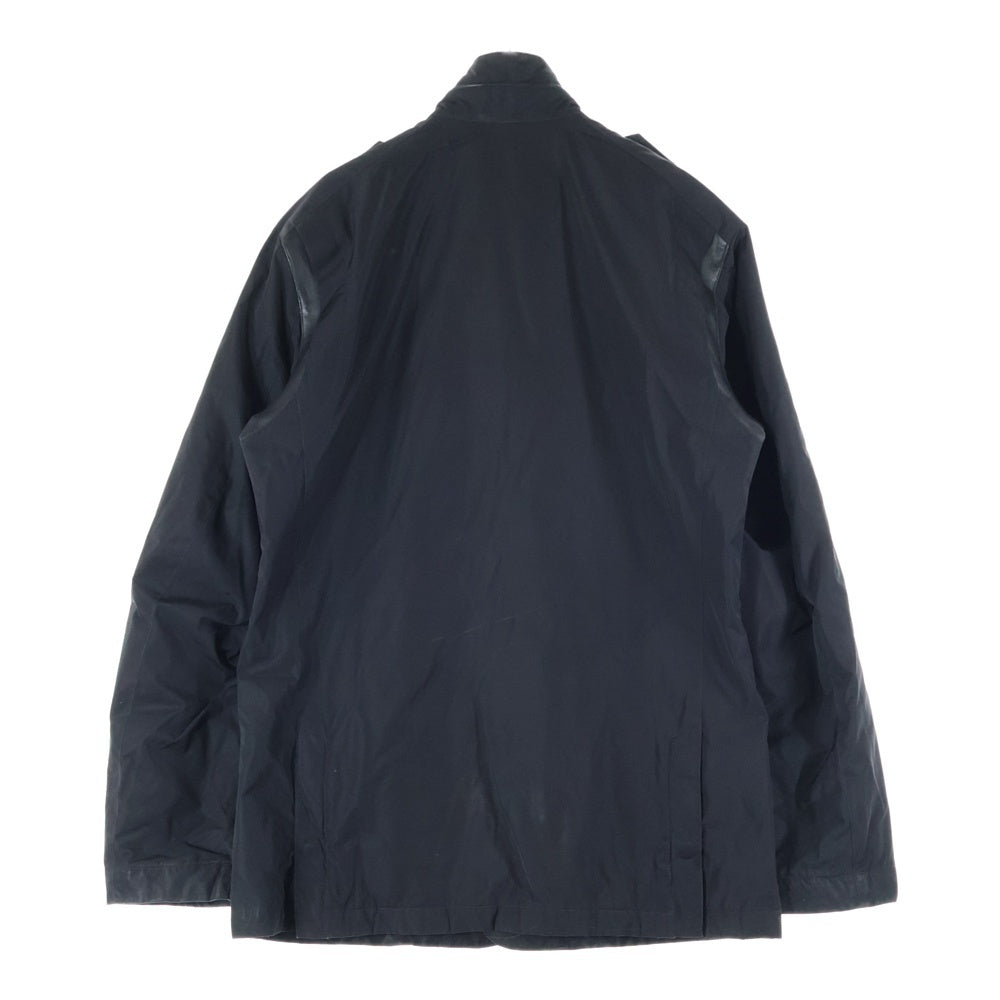 Zegna Sport(ゼニアスポーツ) HYDROCOMPACT ハイドロコンパクト レザーパイピング マルチポケット ジップアップ ナイロン 中綿 ジャケット ブラック