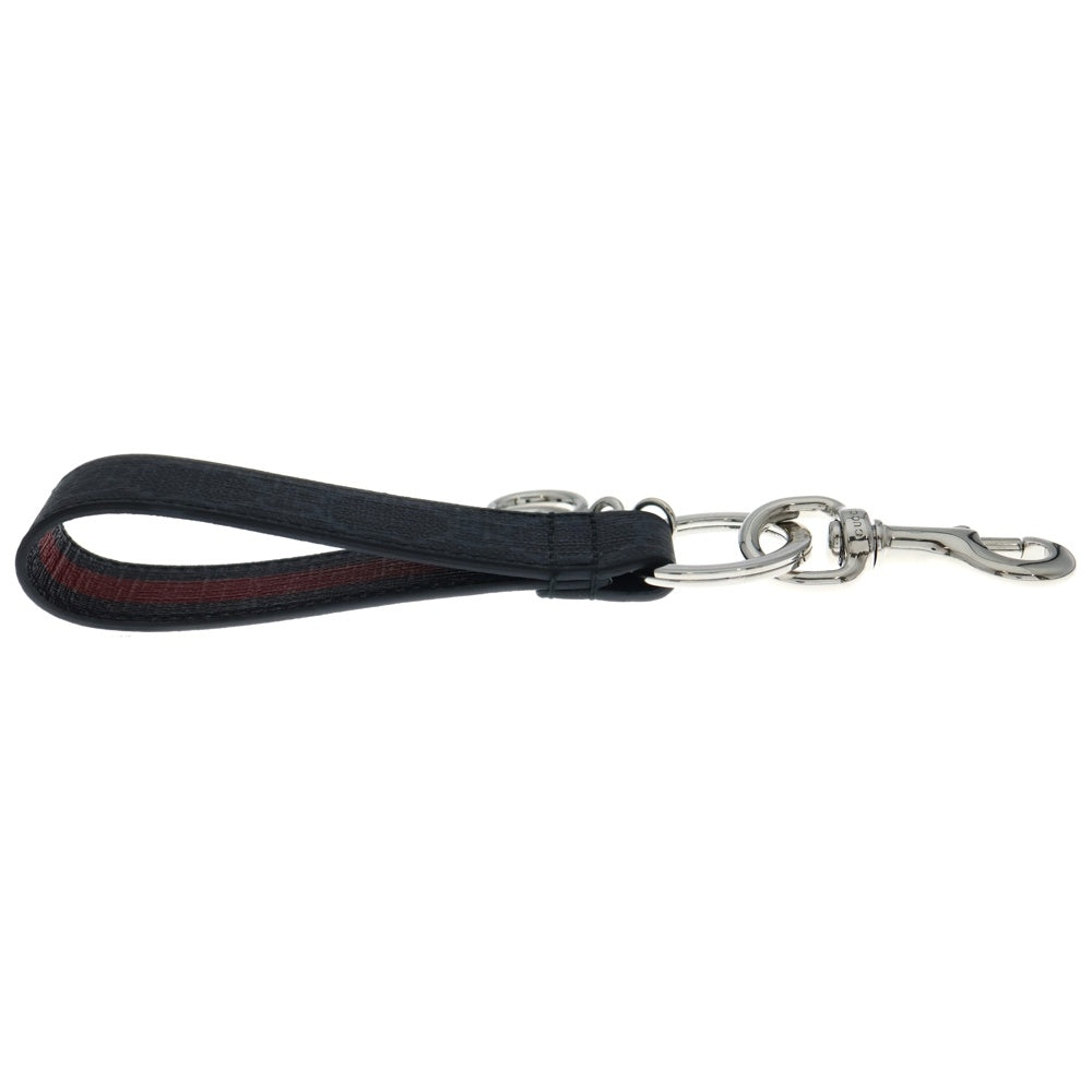 GUCCI(グッチ) GGスプリーム ダブルG キーリング キーホルダー ブラック PVC 817305? レディース