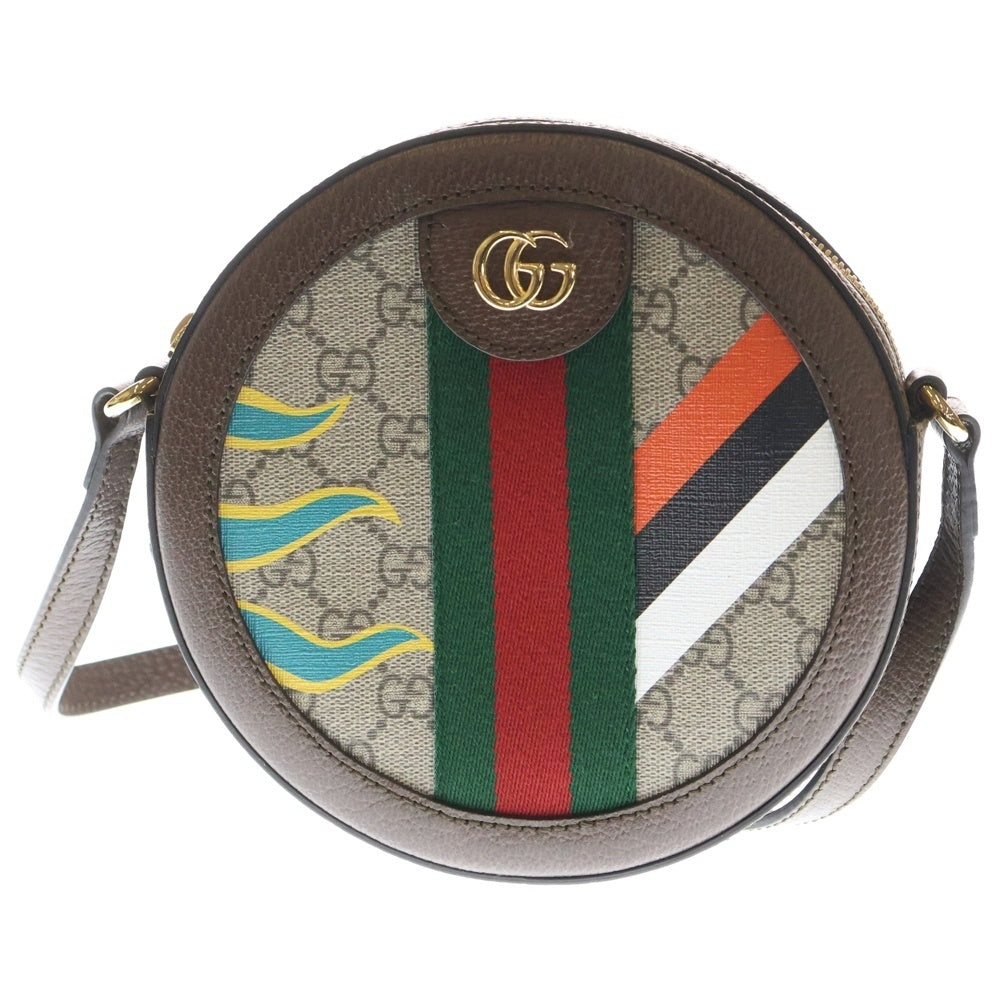 GUCCI(グッチ) GGスプリームキャンバス オフィディア レザーショルダーバッグ ブラウン/マルチカラー 574978 レディース