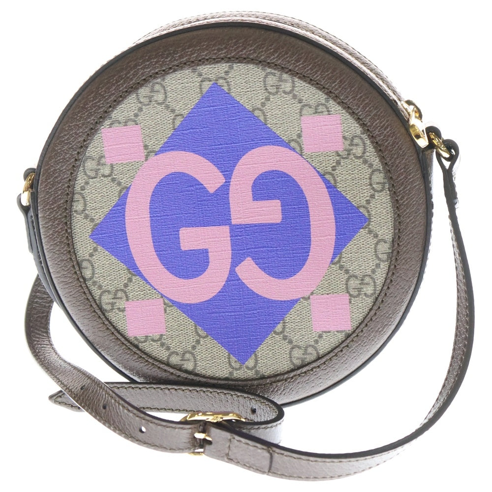 GUCCI(グッチ) GGスプリームキャンバス オフィディア レザーショルダーバッグ ブラウン/マルチカラー 574978 レディース
