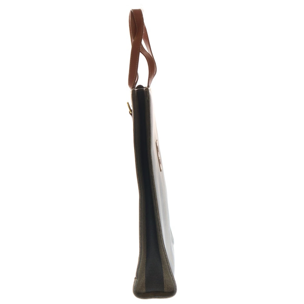 FENDI(フェンディ) ペカン トートバッグ ハンドバッグ ブラウン×カーキ PVC×レザー ゴールド金具 レディース