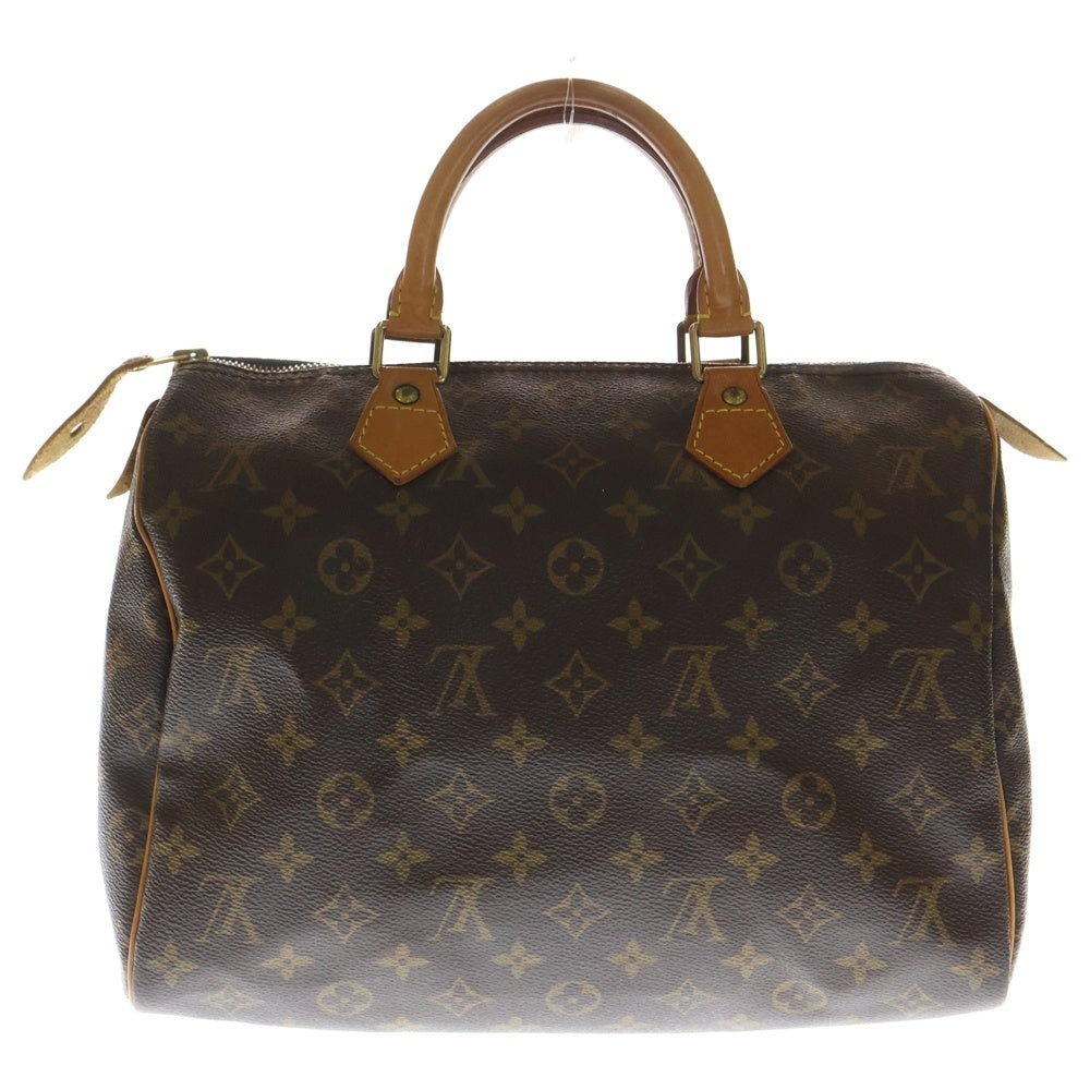 LOUIS VUITTON(ルイヴィトン) モノグラム スピーディ30 ミニボストンバッグ ハンドバッグ ブラウン レザー×PVC M41526 ゴールド金具 レディース