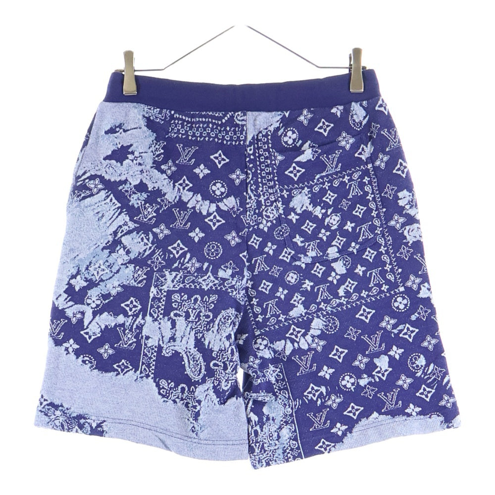 LOUIS VUITTON(ルイヴィトン) 22AW モノグラム バンダナ コットンショーツ ハーフパンツ ブルー RM222M N31 HNY27W