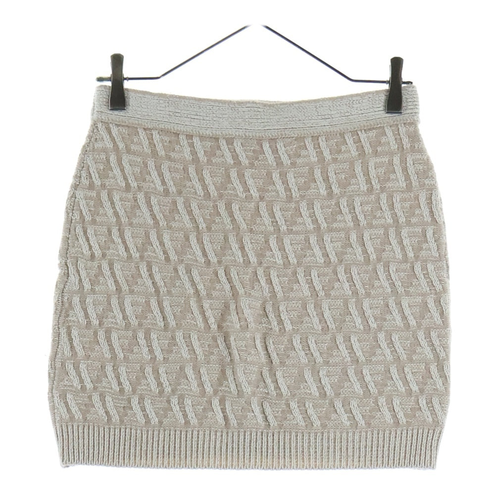 FENDI(フェンディ) スカート ホワイト カシミヤ混 FFロゴ FZQ764 レディース