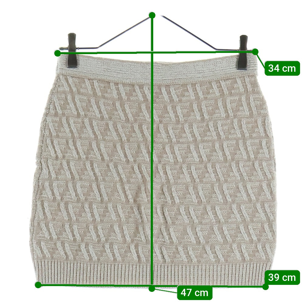 FENDI(フェンディ) スカート ホワイト カシミヤ混 FFロゴ FZQ764 レディース