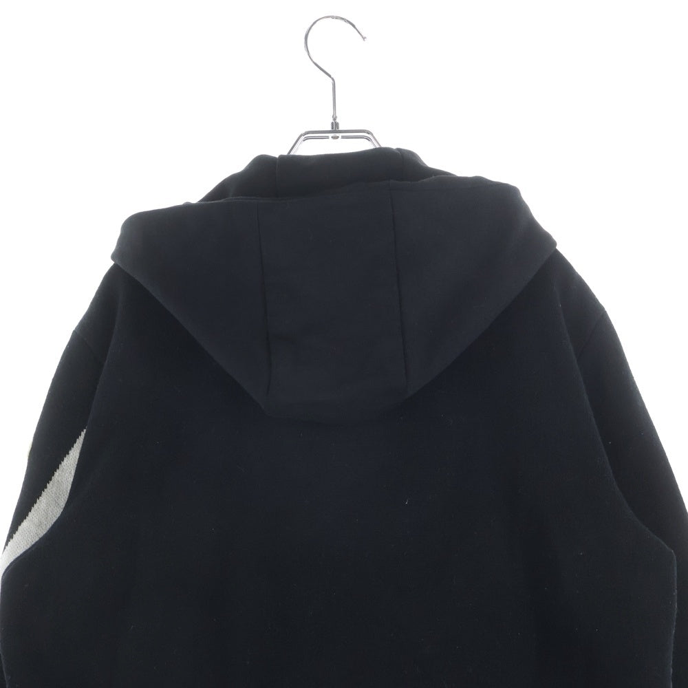 MONCLER(モンクレール) アームロゴ ニット切替 フーデッドダウンジャケット ブラック H20919B00009