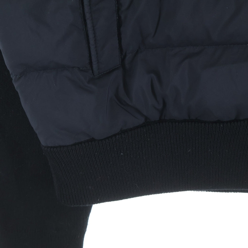 MONCLER(モンクレール) アームロゴ ニット切替 フーデッドダウンジャケット ブラック H20919B00009