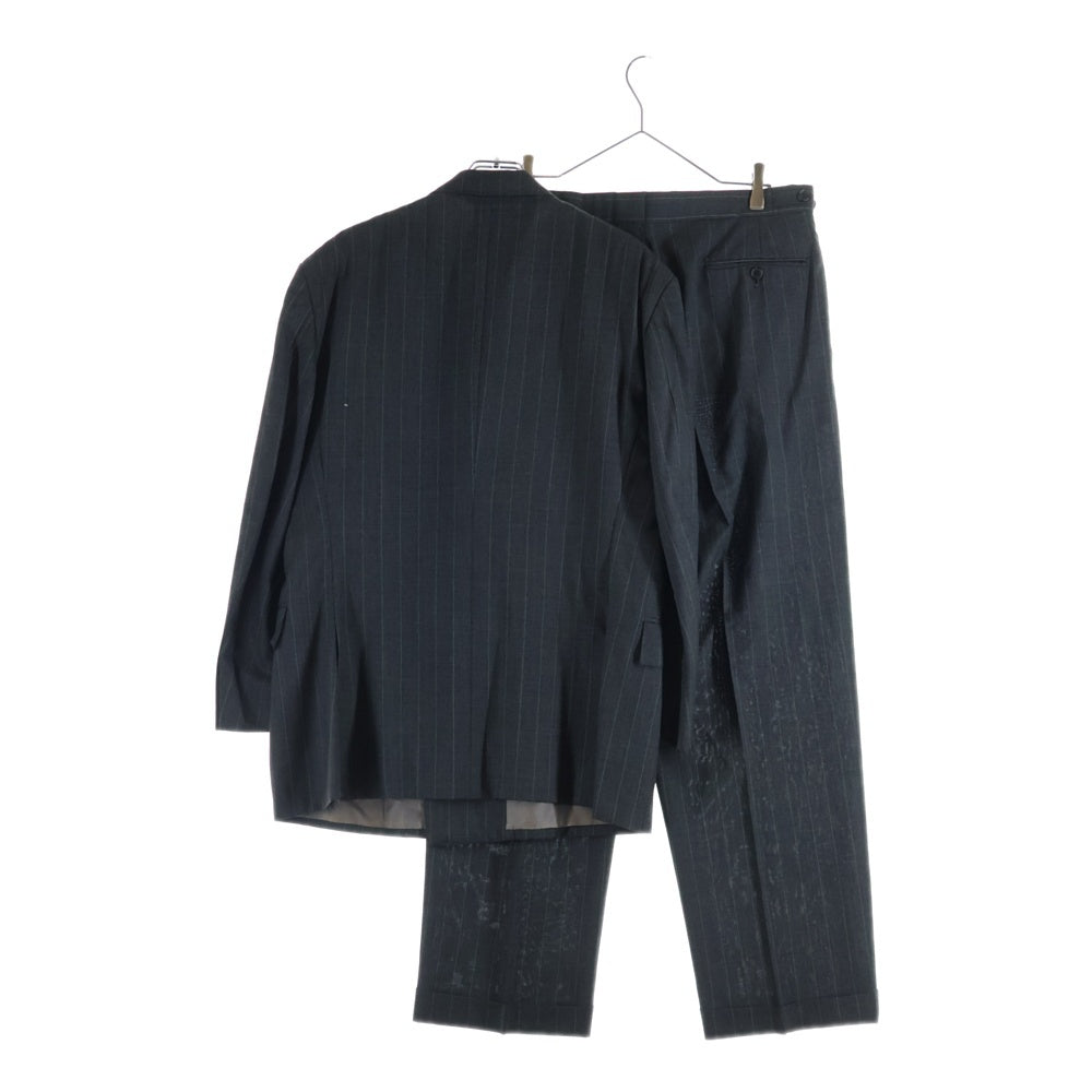POLO RALPH LAUREN(ポロラルフローレン) セットアップスーツ ストライプ総柄 ウール ダブルブレスト テーラードジャケット スラックスパンツ グレー