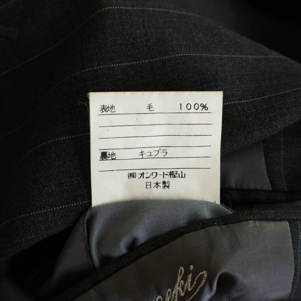 POLO RALPH LAUREN(ポロラルフローレン) セットアップスーツ ストライプ総柄 ウール ダブルブレスト テーラードジャケット スラックスパンツ グレー