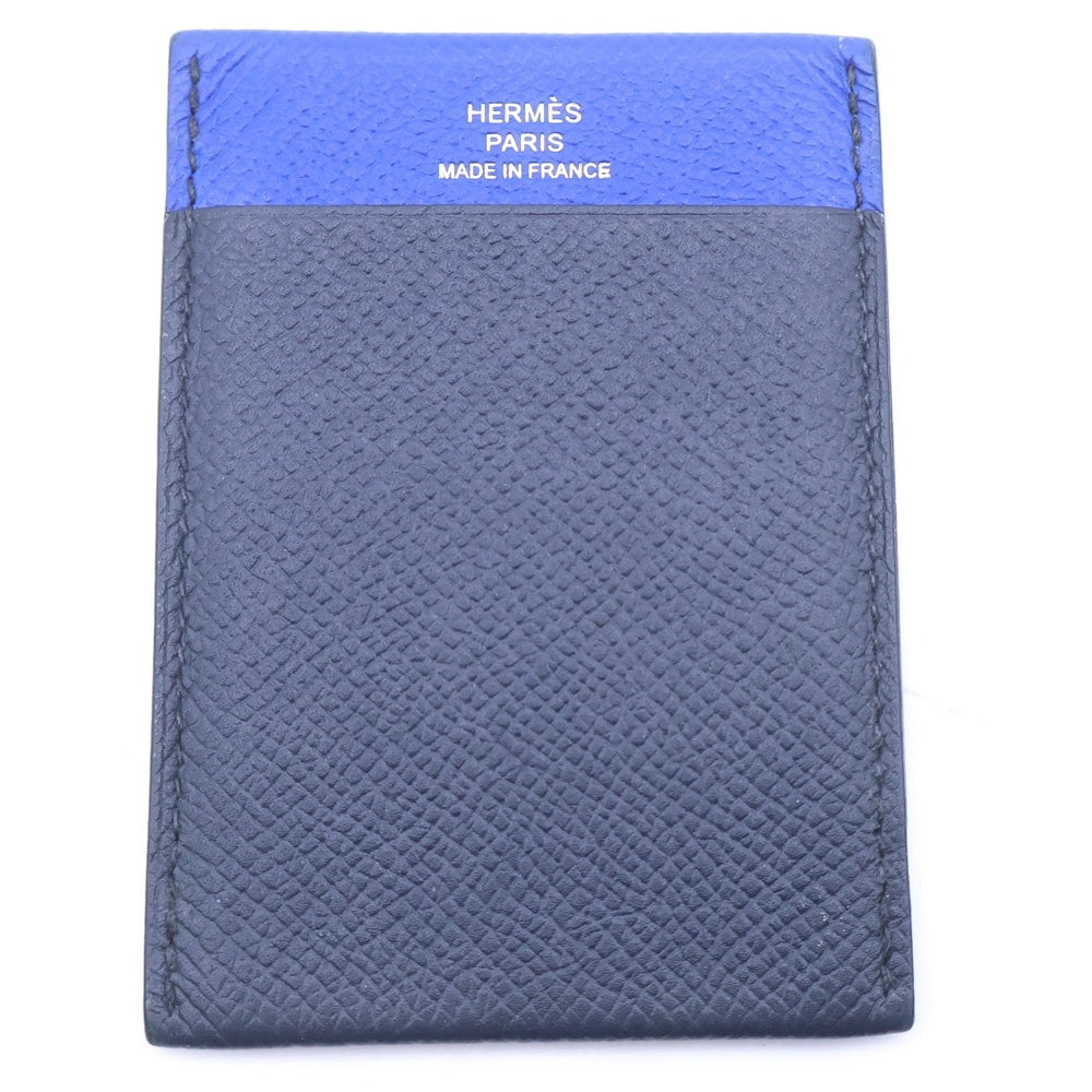 HERMES(エルメス) MC2 カードケース 名刺入れ ヴォーエプソン ネイビー×ブルー レザー O刻