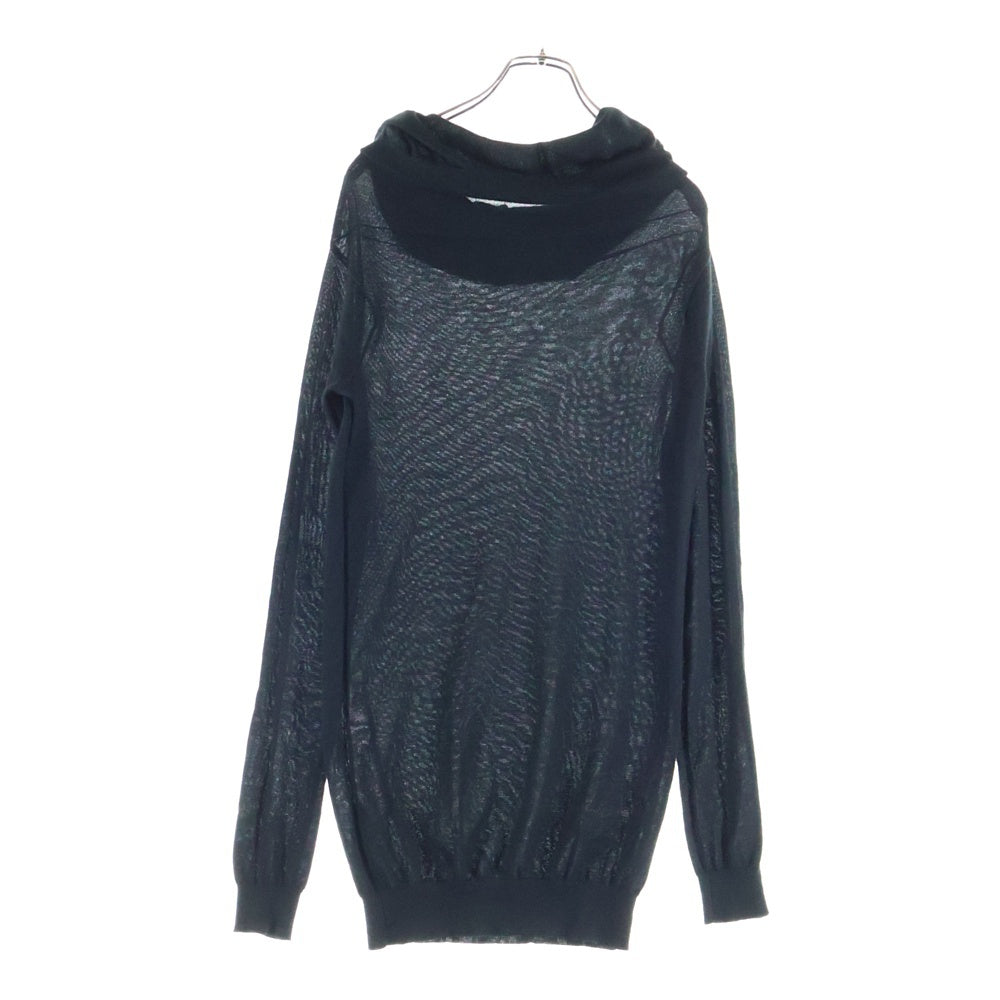 JIL SANDER NAVY(ジルサンダーネイビー) AD2016 シルクウールタートルネックニットセーター ブラック レディース