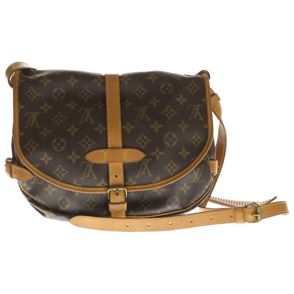 LOUIS VUITTON(ルイヴィトン) ソミュール30 モノグラム PVC レザー ショルダーバッグ ブラウン M42256 レディース