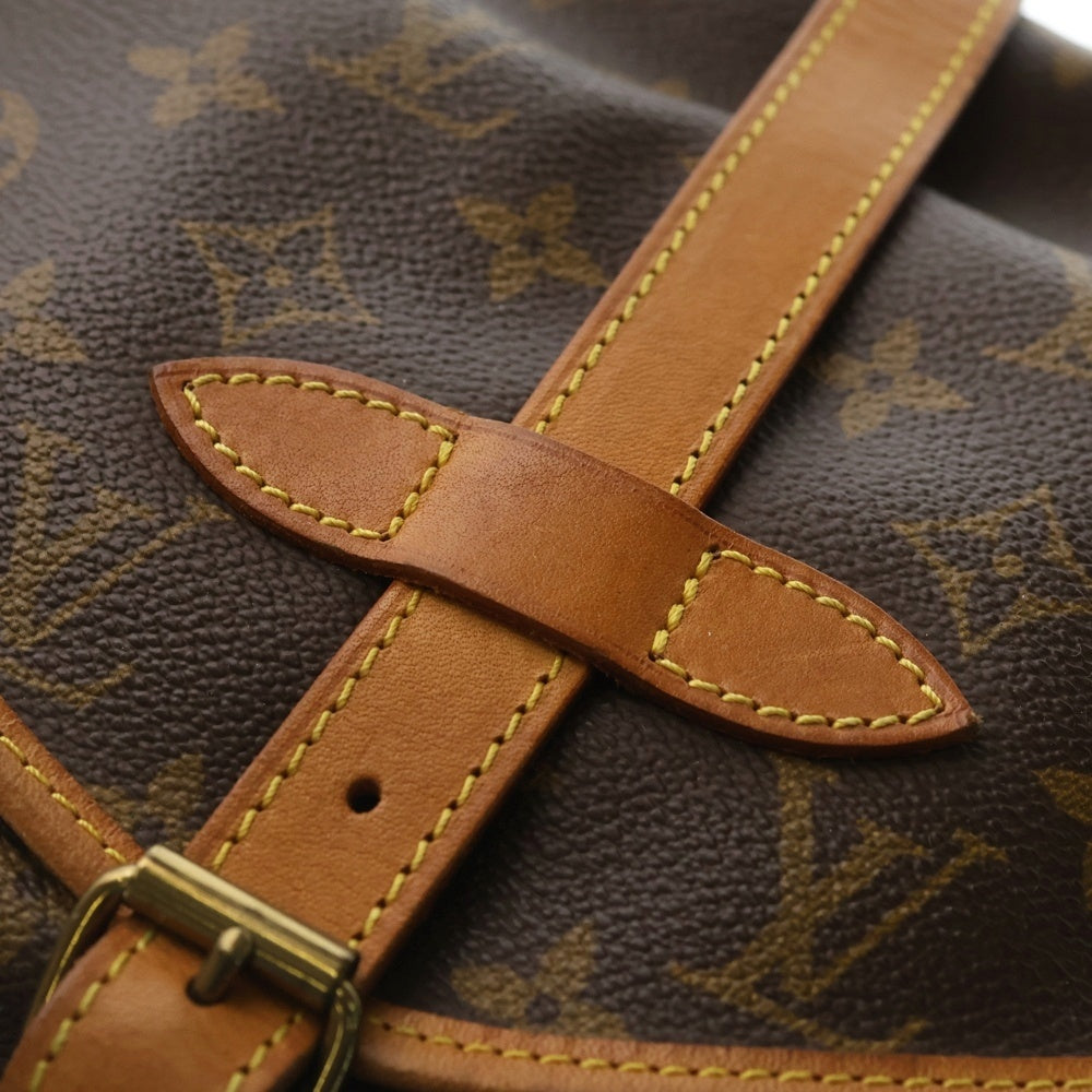 LOUIS VUITTON(ルイヴィトン) ソミュール30 モノグラム PVC レザー ショルダーバッグ ブラウン M42256 レディース