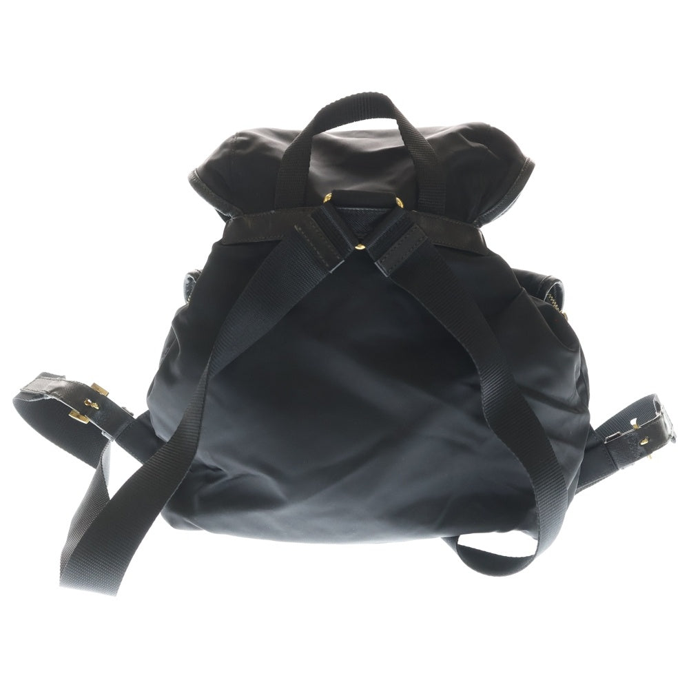 PRADA(プラダ) トライアングルロゴプレート ナイロン バックパック リュックサック ブラック B6677 レディース