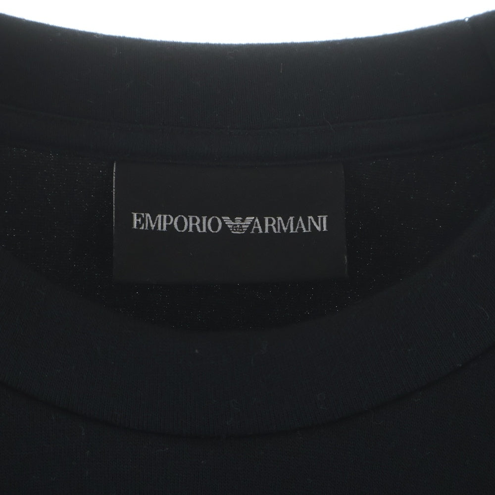 EMPORIO ARMANI(エンポリオアルマーニ) ロゴ刺繍 クルーネック プルオーバー スウェットトレーナー ブラック 6K1M71 1JUWZ