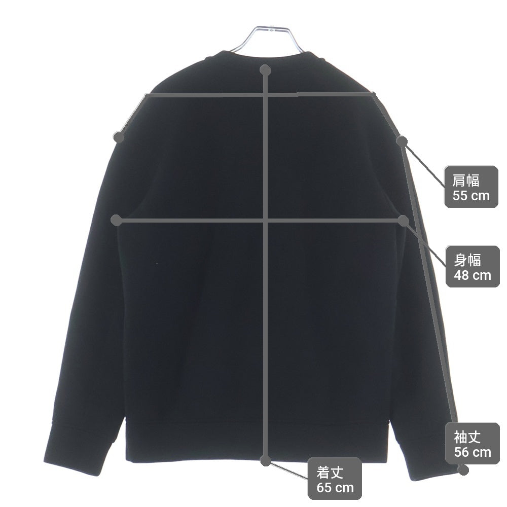 EMPORIO ARMANI(エンポリオアルマーニ) ロゴ刺繍 クルーネック プルオーバー スウェットトレーナー ブラック 6K1M71 1JUWZ