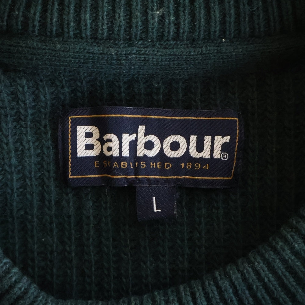 Barbour(バブアー) クルーネック ウールニットセーター グリーン 1802068