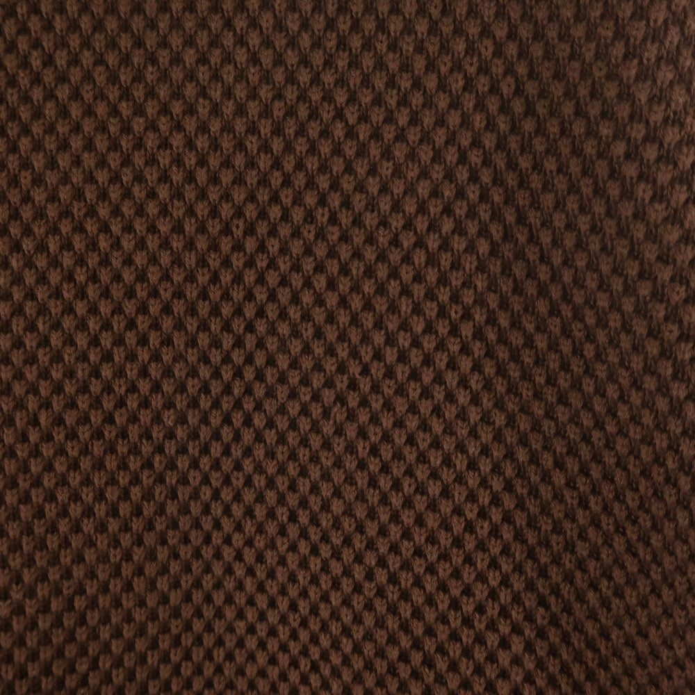NO BRAND(ノーブランド) MOSS STITCH TURTLE NECK モスステッチ タートルネック ワッフル コットンニット セーター ブラウン 1804-004