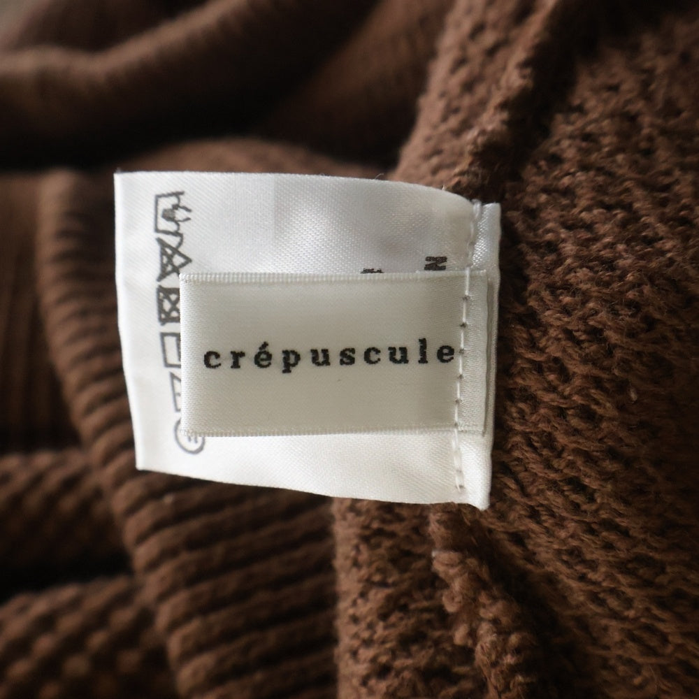 NO BRAND(ノーブランド) MOSS STITCH TURTLE NECK モスステッチ タートルネック ワッフル コットンニット セーター ブラウン 1804-004