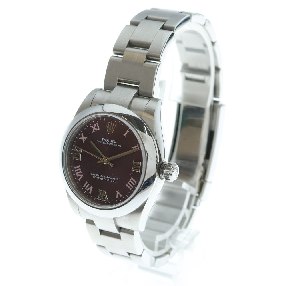 ROLEX(ロレックス) 177200 オイスターパーペチュアル レッドグレープ/ローマ文字盤 SS/AT ステンレス 自動巻き