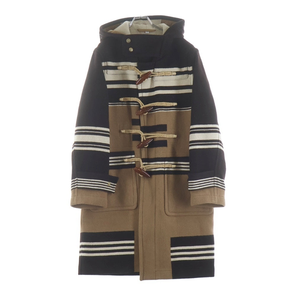 BURBERRY(バーバリー) チェック総柄 ウール ダッフルコート ベージュ/ブラウン 4558900