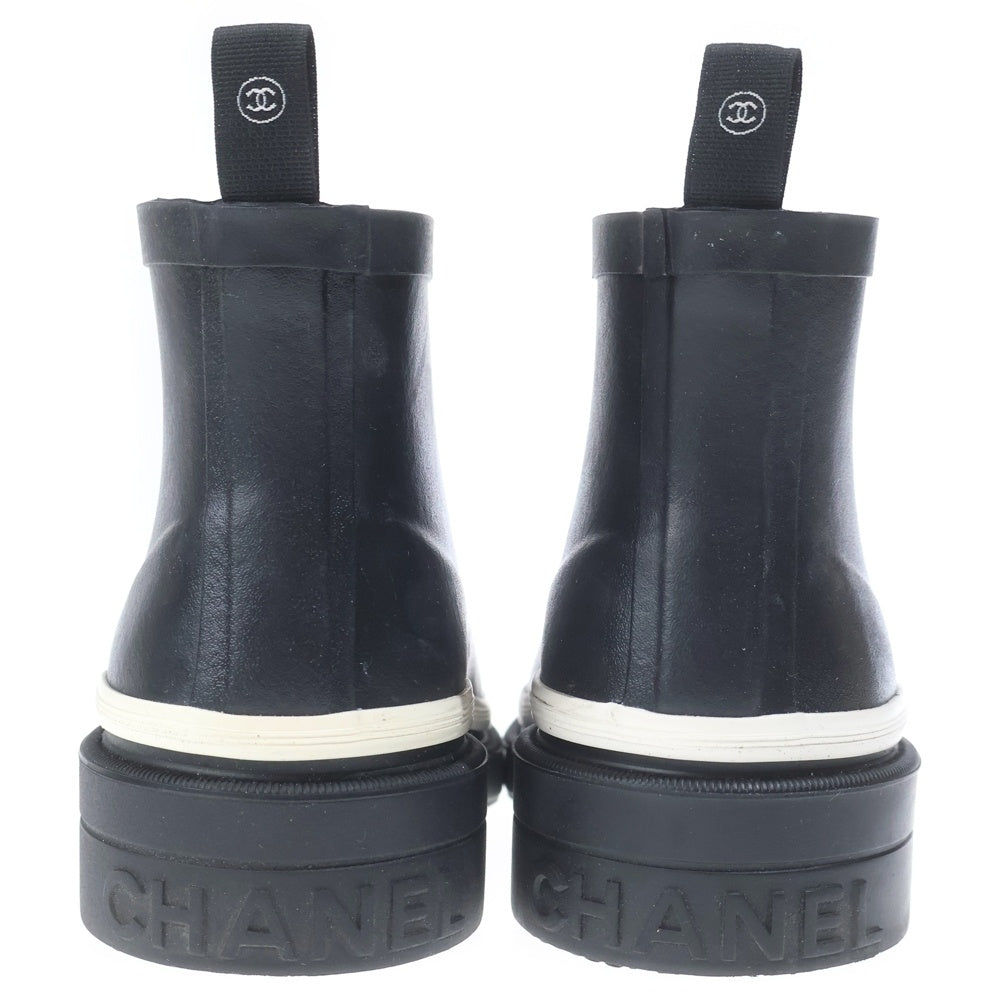 CHANEL(シャネル) ココマーク ショートレインブーツ ブラック レディース