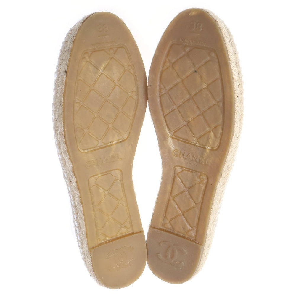 CHANEL(シャネル) ココマーク パテントレザー エスパドリーユ ローカットシューズ ホワイト レディース G29762