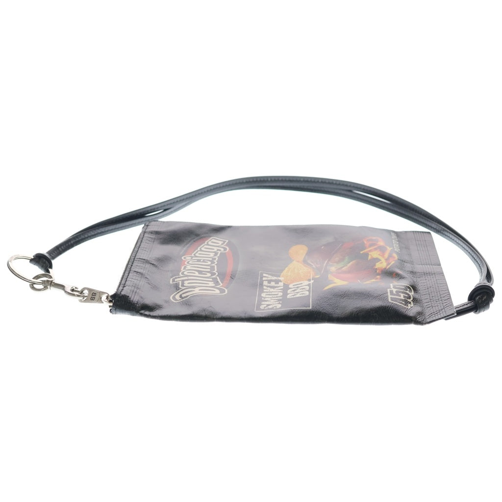BALENCIAGA(バレンシアガ) チップス フォンポーチ ケース ミニバッグ ブラック シルバー金具
